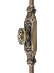 Floral Brass Cremone Bolt in Antique-By-Hand - 9-Foot Length