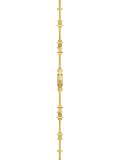Alternate View of Floral Brass Cremone Bolt - 6-Foot Length.