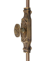 Floral Brass Cremone Bolt in Antique-By-Hand - 6-Foot Length