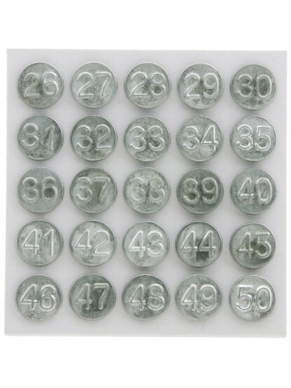 Set Of Tacks Numbered 26-50 For Wooden Screens And Storm Windows.