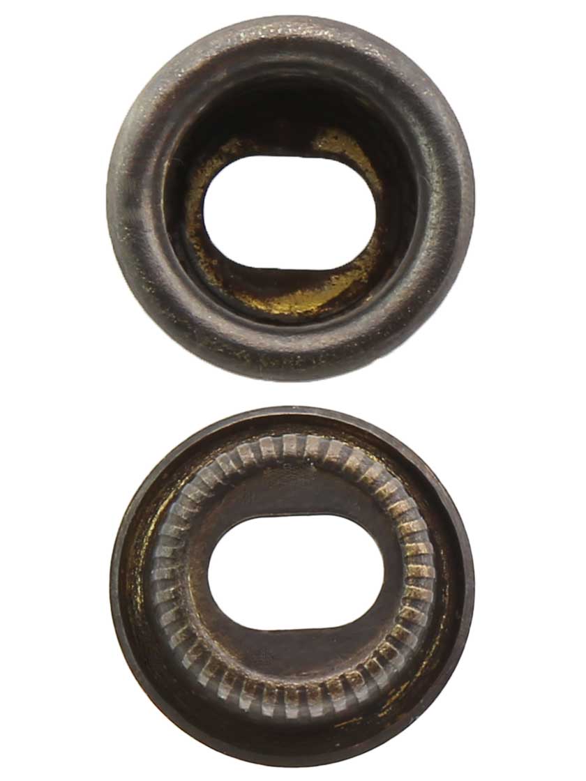 Pair of Solid Brass Sash Stop Bead Adjusters in Antique-by-Hand.