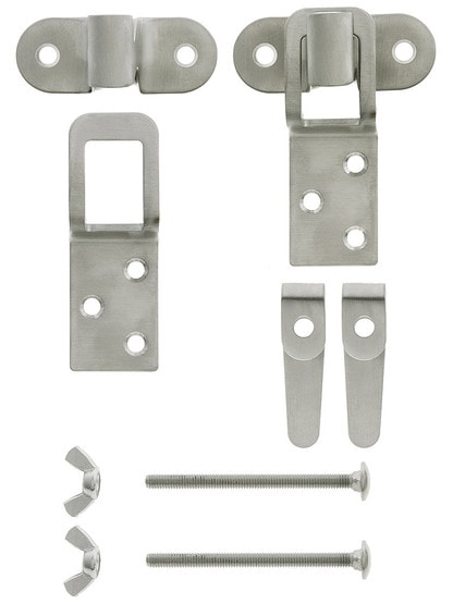 Stainless Steel Storm Window Hanger Set With Retaining Clips.