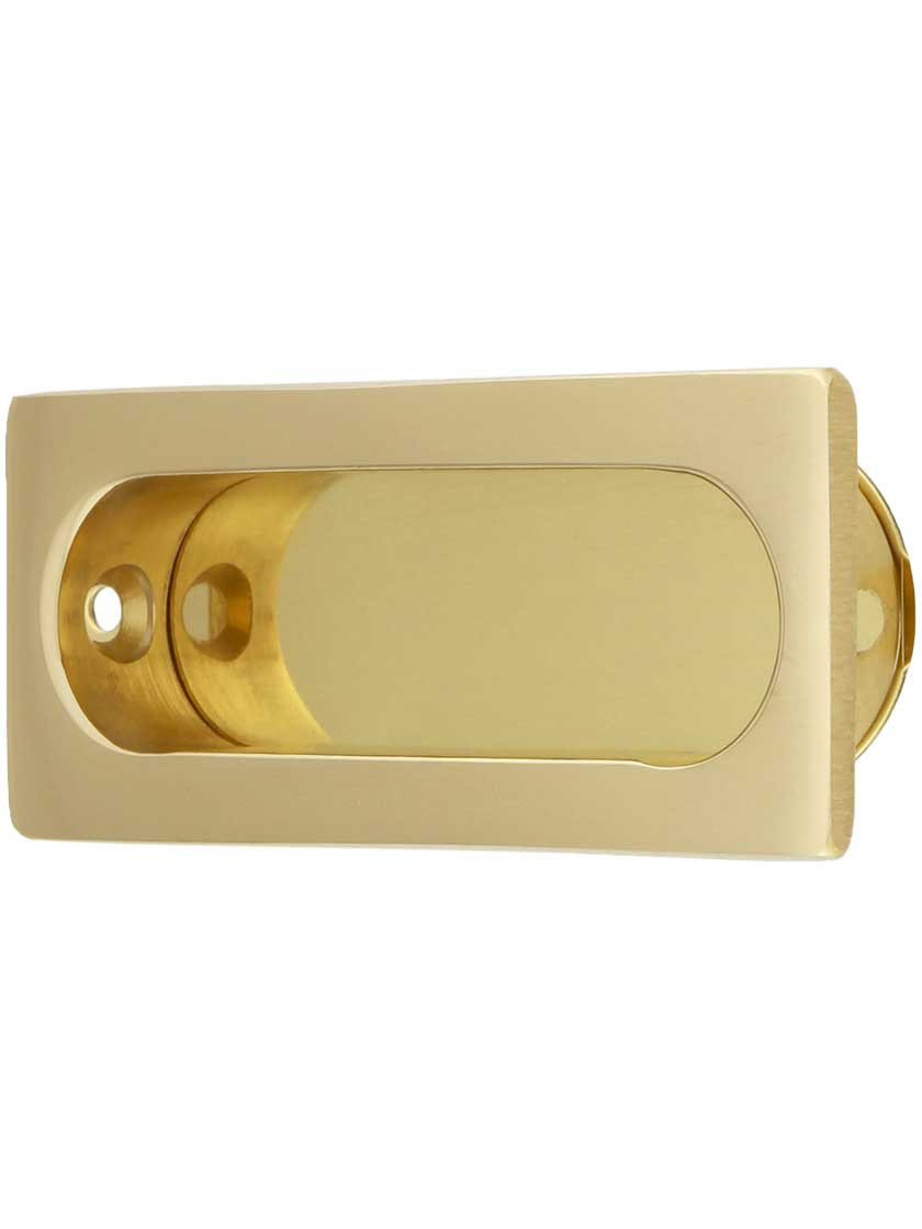 Alternate View of Cast Brass Recessed Sash Lift With Lacquered Finish