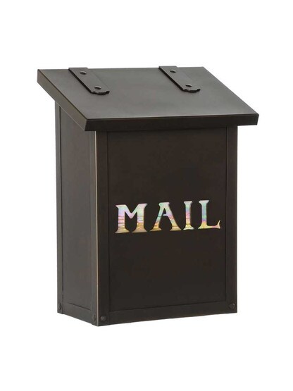 Alternate View of Classic Vertical Mailbox with Mail Stencil and Decorative Glass.