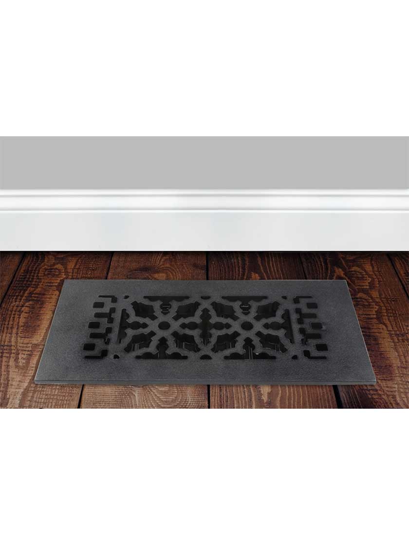 Victorian Style Cast-Iron Floor Register with Adjustable Louver