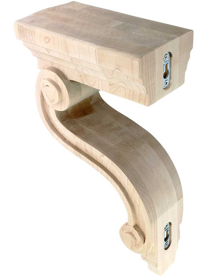 Scroll Design Corbel in 2 Sizes with Choice of Wood