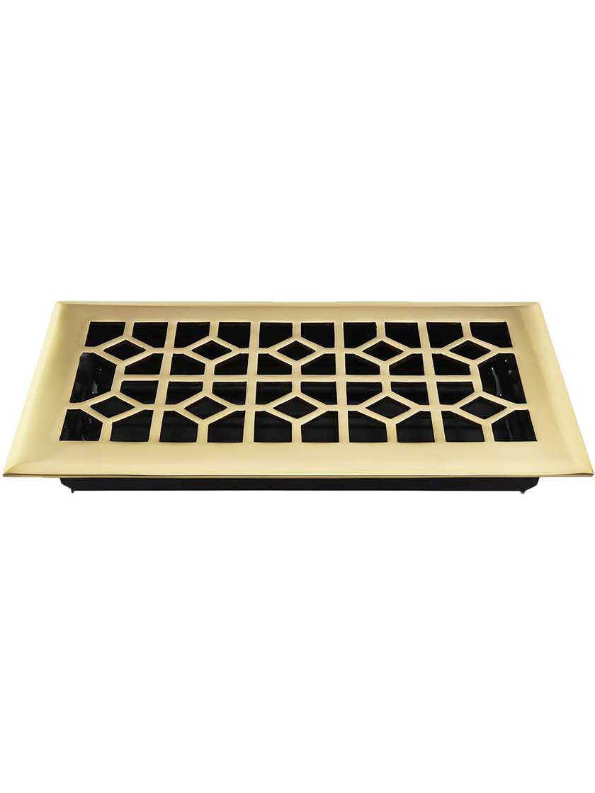 Alternate View 2 of Radio City Solid-Brass Floor Register with Adjustable Damper.