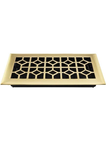 Alternate View 2 of Radio City Solid-Brass Floor Register with Adjustable Damper.
