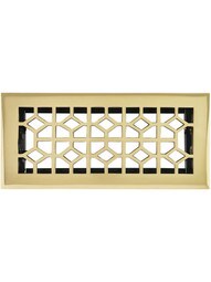 Radio City Solid-Brass Floor Register with Adjustable Damper