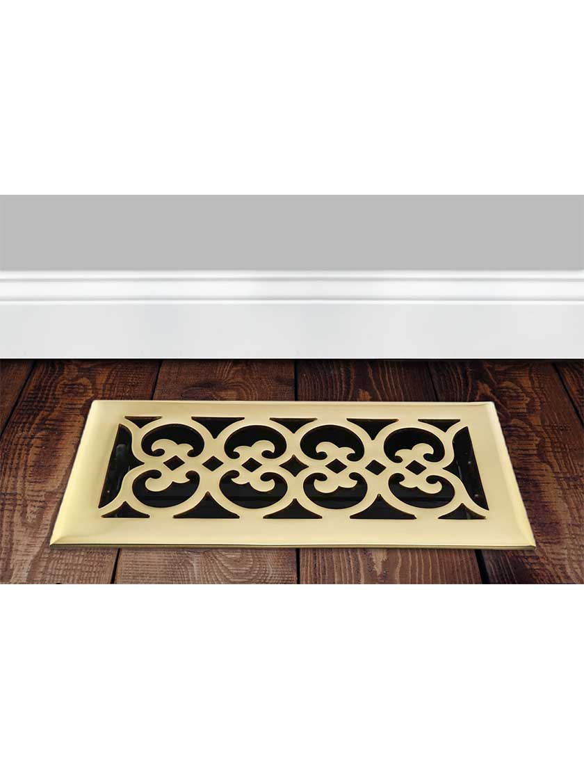 Alternate View 3 of Stanford Solid-Brass Floor Register with Adjustable Damper.