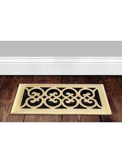 Alternate View 3 of Stanford Solid-Brass Floor Register with Adjustable Damper.