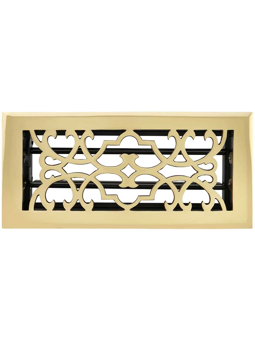 Alternate View of Chateau Solid-Brass Register with Adjustable Damper.