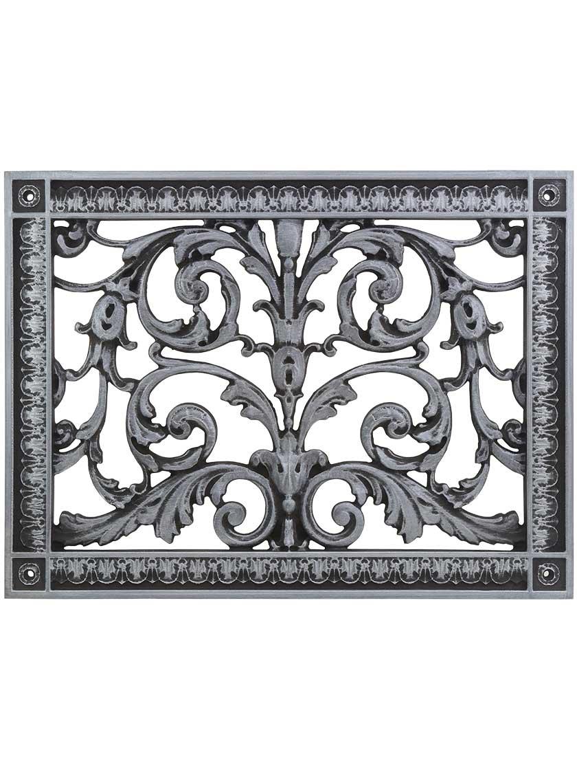 Louis XIV Urethane Resin Return-Air Grille with Pewter Finish.