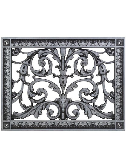 Louis XIV Urethane Resin Return-Air Grille with Pewter Finish.