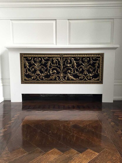 Alternate View of Louis XIV Urethane Resin Return-Air Grille with Pewter Finish.