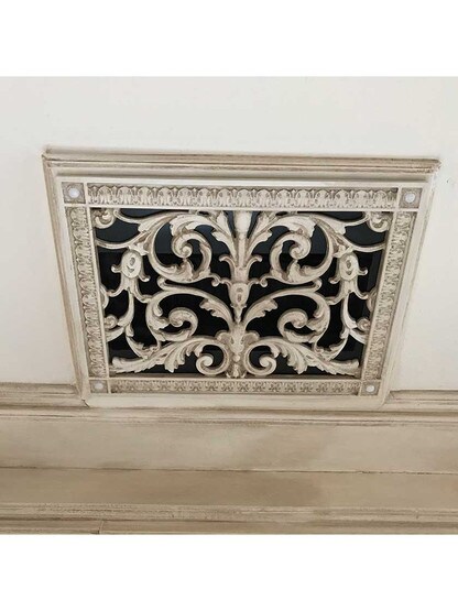 Alternate View 3 of Louis XIV Urethane Resin Return-Air Grille with Pewter Finish.