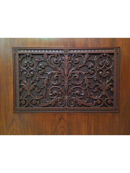 Alternate View 4 of Louis XIV Urethane Resin Return-Air Grille with Pewter Finish.