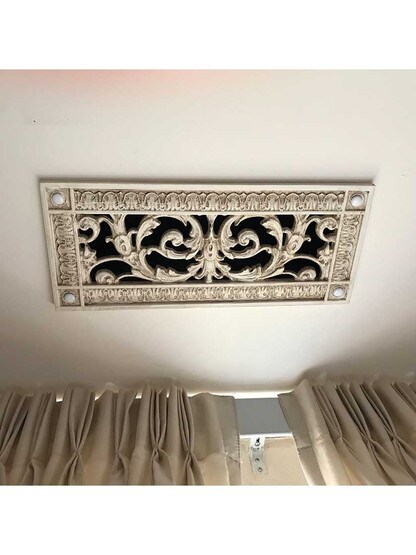 Alternate View 6 of Louis XIV Urethane Resin Return-Air Grille with Pewter Finish.