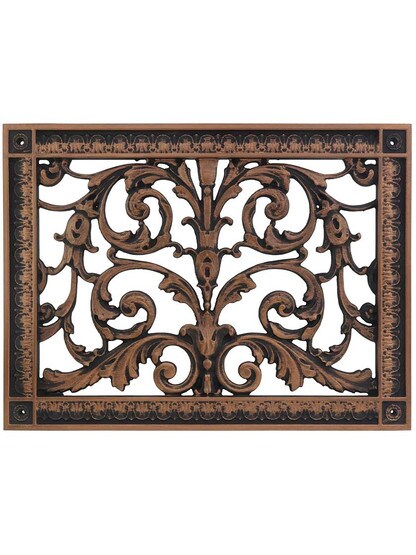 Louis XIV Urethane Resin Return-Air Grille in Oil-Rubbed Bronze Finish.