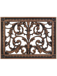 Louis XIV Urethane Resin Return-Air Grille in Oil-Rubbed Bronze Finish.
