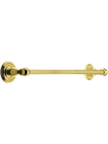 18 inch Brass Towel Bar with Classic Rosettes in PVD.