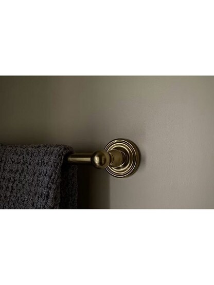 Brass Towel Bar with Classic Rosettes
