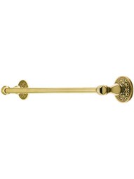 Brass Towel Bar with Lancaster Rosettes