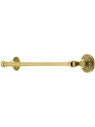 Brass Towel Bar with Lancaster Rosettes.