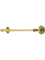 Brass Towel Bar with Lancaster Rosettes.