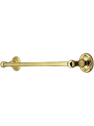 Brass Towel Bar with Ribbon and Reed Rosettes