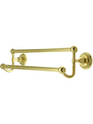 Brass Double Towel Bar with Rope Rosettes