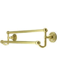 Brass Double Towel Bar with Lancaster Rosettes