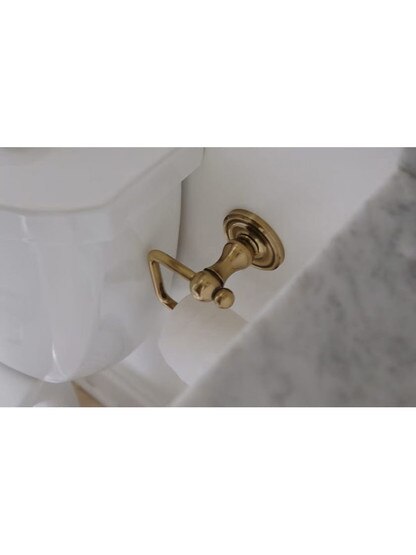 Brass Swinging Paper Holder with Classic Rosette
