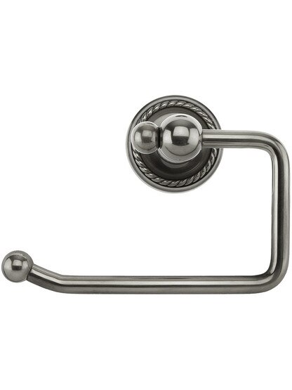 Brass Swinging Toilet-Paper Holder With Rope Rosette