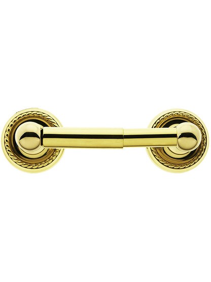 Brass Toilet-Paper Holder with Rope Rosettes in PVD.