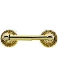 Brass Toilet-Paper Holder with Ribbon and Reed Rosettes.