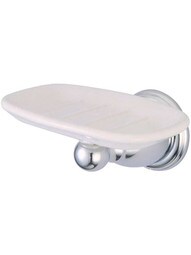 Chesapeake Wall-Mount Soap Holder with White Porcelain Dish