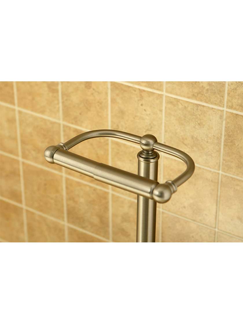 Brass Freestanding Toilet Paper Holder House of Antique Hardware
