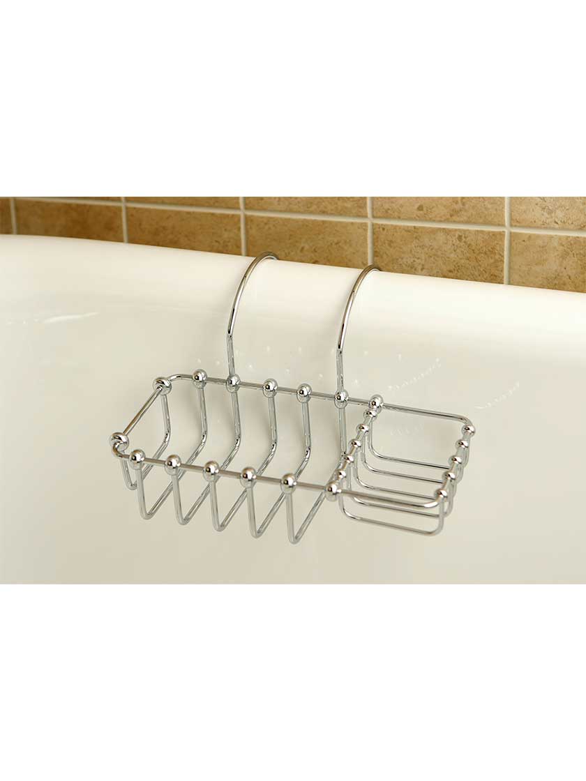 Alternate View 2 of Brass Clawfoot Tub Over Rim 8 inch Soap Holder.
