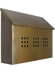 Arts & Crafts Handcrafted Decorative Solid-Brass Horizontal Mailbox