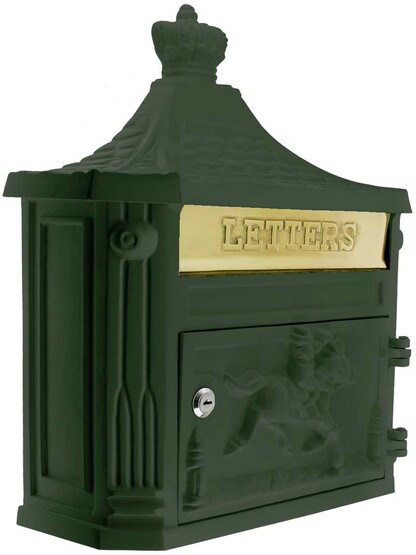 Horseman Cast-Aluminum Mailbox in Green.