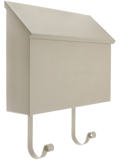 Arts and Crafts Steel Horizontal Mailbox in Beige.