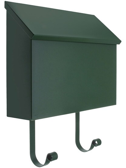 Arts and Crafts Steel Horizontal Mailbox in Green.