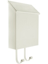 Arts and Crafts Steel Vertical Mailbox in White.