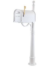 Classic Curbside Mailbox with Ashland Post in White.