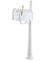 Classic Curbside Mailbox with Ashland Post in White.