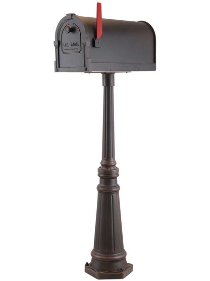Savannah Curbside Mailbox with Tacoma Post in Copper.