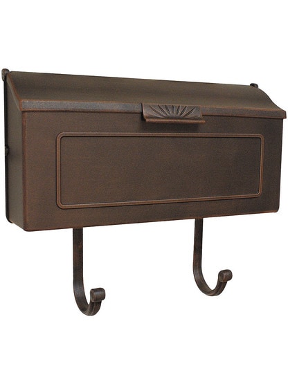 Sunburst Cast-Aluminum Horizontal Mailbox in Copper.