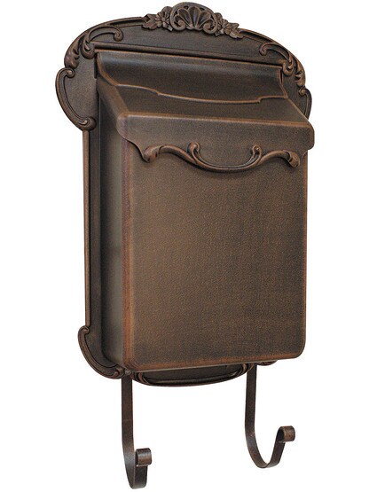 Scroll Design Cast-Aluminum Vertical Mailbox in Copper.