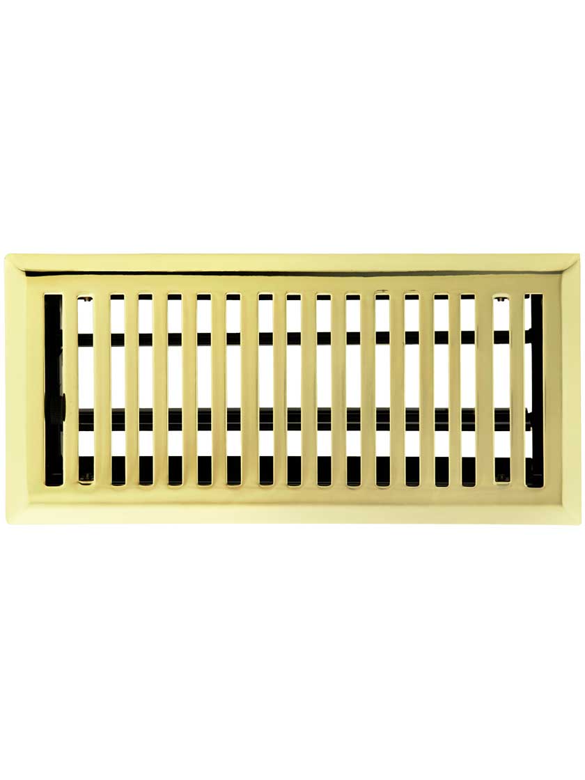 Alternate View of Solid Steel Mid-Century Style Louvered Floor Register